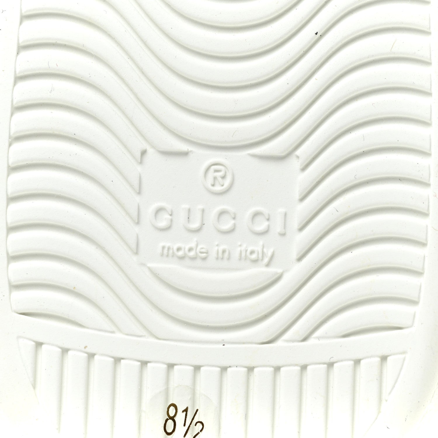 Gucci Calfskin Stripe Mens New Ace Sneakers 8.5 White Ecru Red Flame 7 of 9