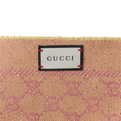 Gucci Wool Lame Jacquard GG Monogram Stenlux Scarf Pink 3 of 4