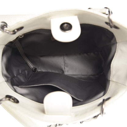 Chanel Caviar Quilted Petit Shopping Tote PST White 5 of 20