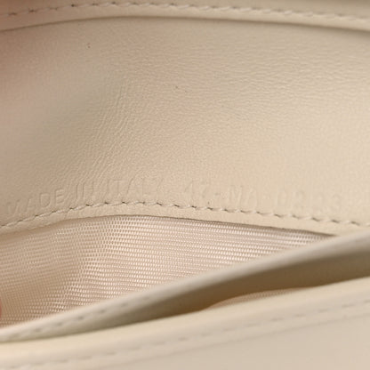 Christian Dior Grained Calfskin Supple Cannage Caro Compact Zip Card Wallet White 7 of 9