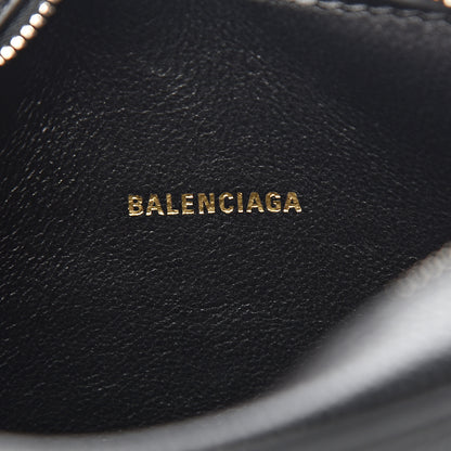 Balenciaga Grained Calfskin Logo XS Ville Top Handle Camera Bag Black White 5 of 8