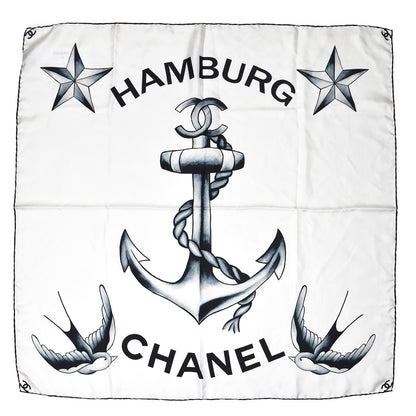 Chanel Silk CC Square Scarf Light Grey 1 of 4