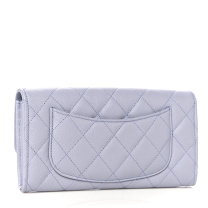 Chanel Caviar Quilted Large Flap Wallet Light Purple 3 of 11