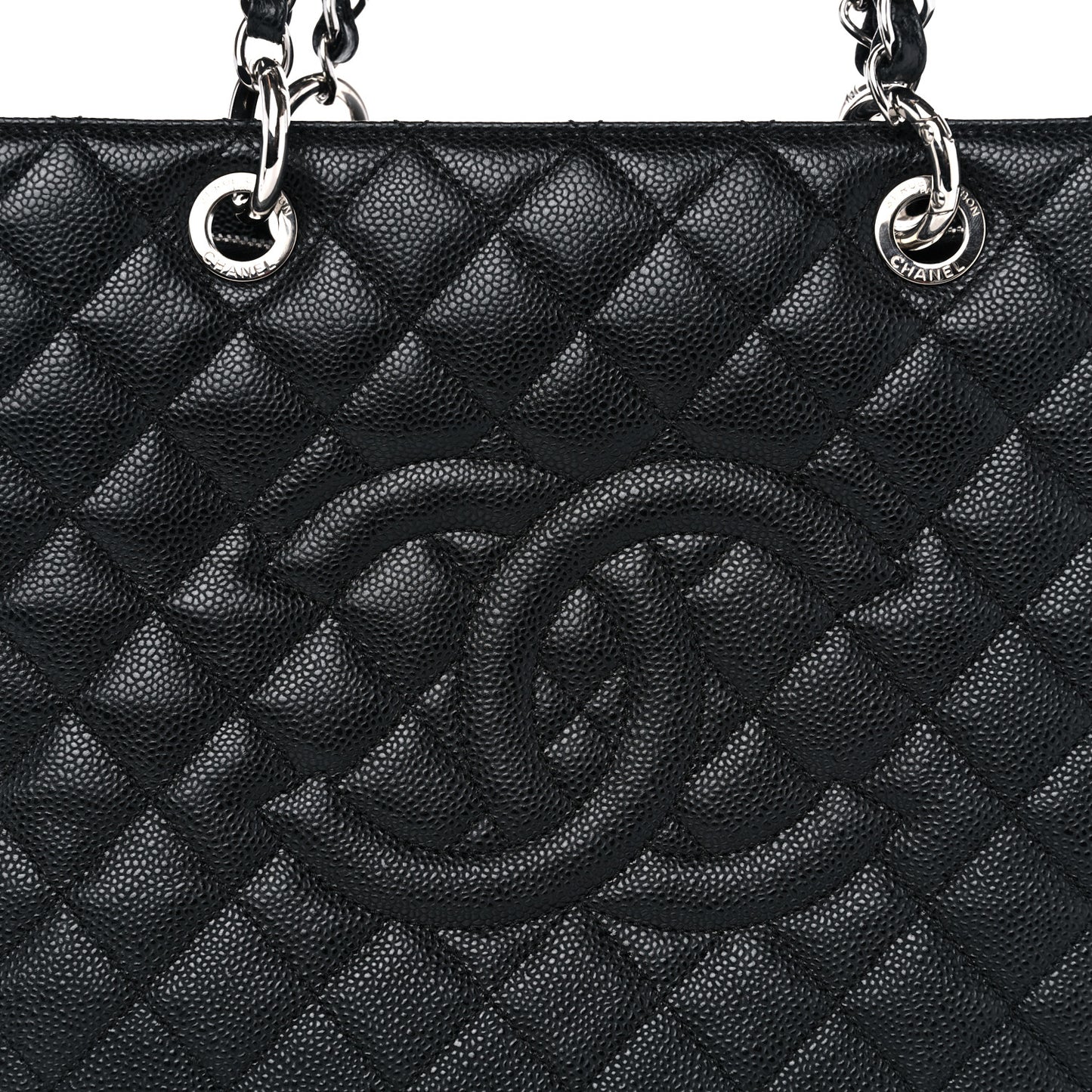 Caviar Quilted Grand Shopping Tote GST Black