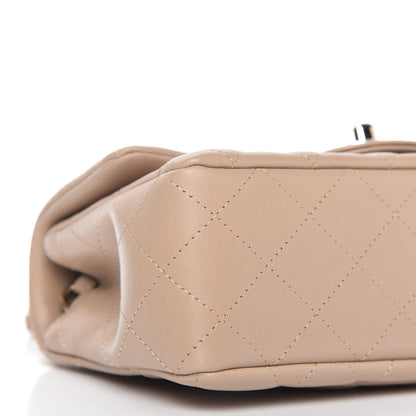 Chanel Lambskin Quilted Mini Rectangular Flap Dark Beige 6 of 11