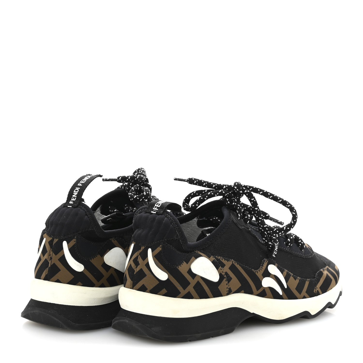 Fendi Technical Mesh Lycra FFreedom Patchwork Sneakers 38.5 Black Tobacco 5 of 9