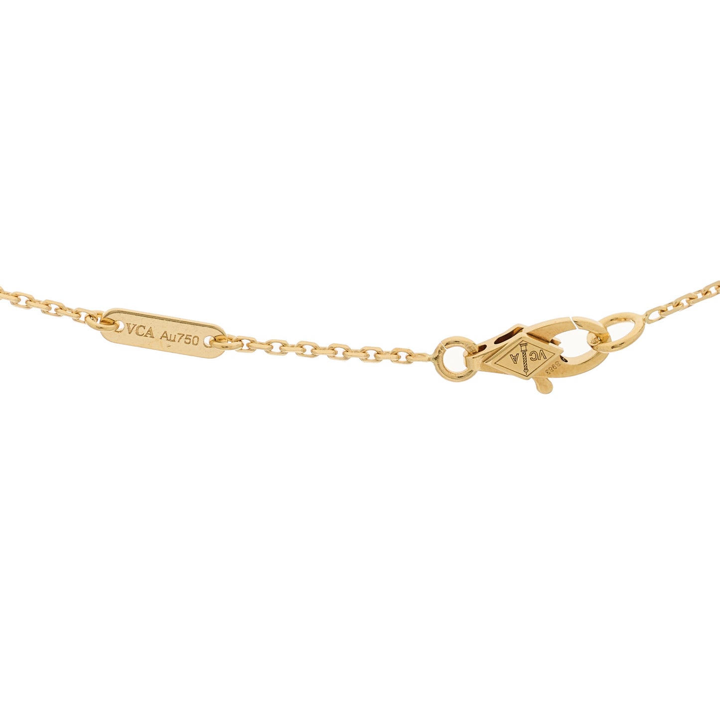 18K Yellow Gold Mother of Pearl Sweet Alhambra Butterfly Pendant Necklace