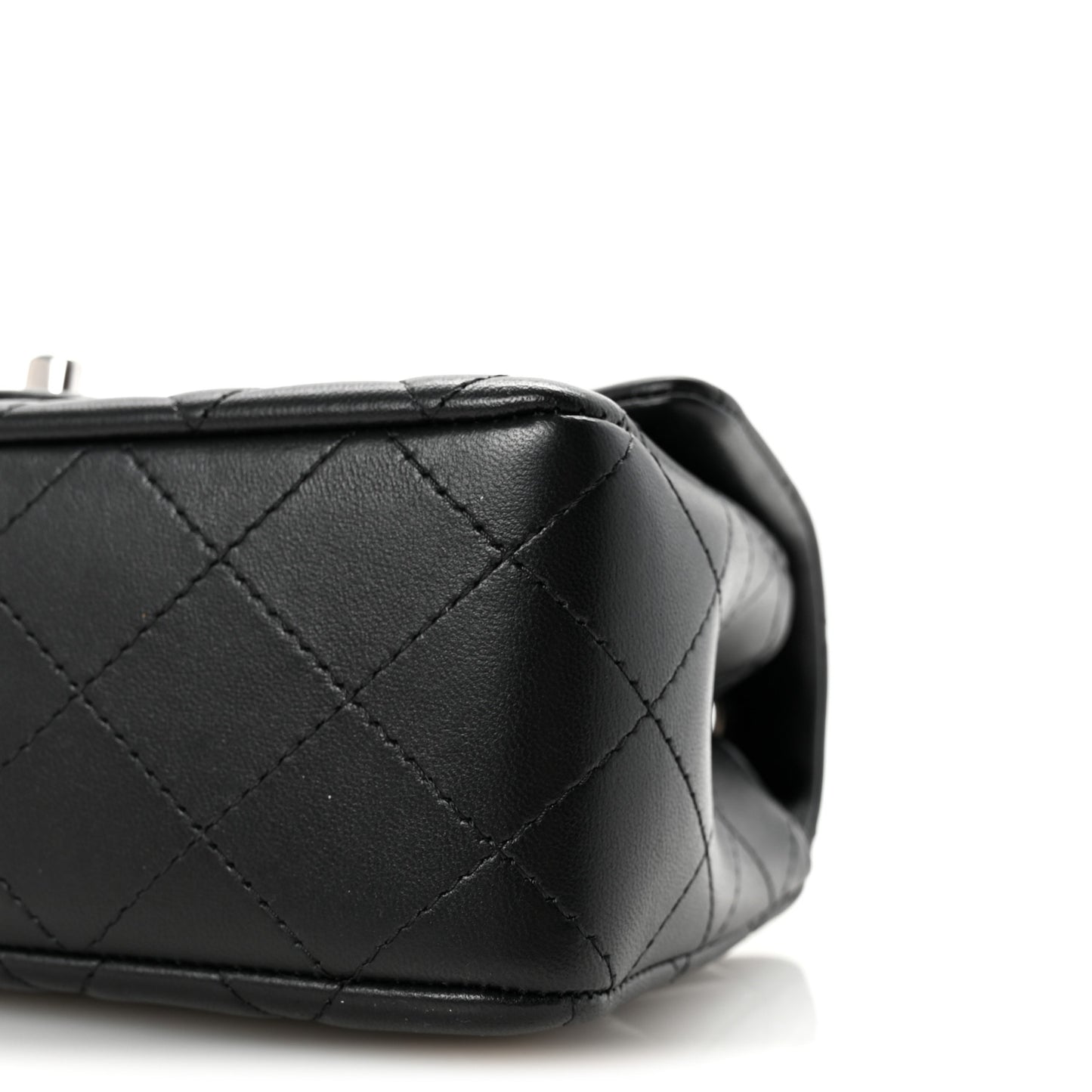 Lambskin Quilted Mini Rectangular Flap Black