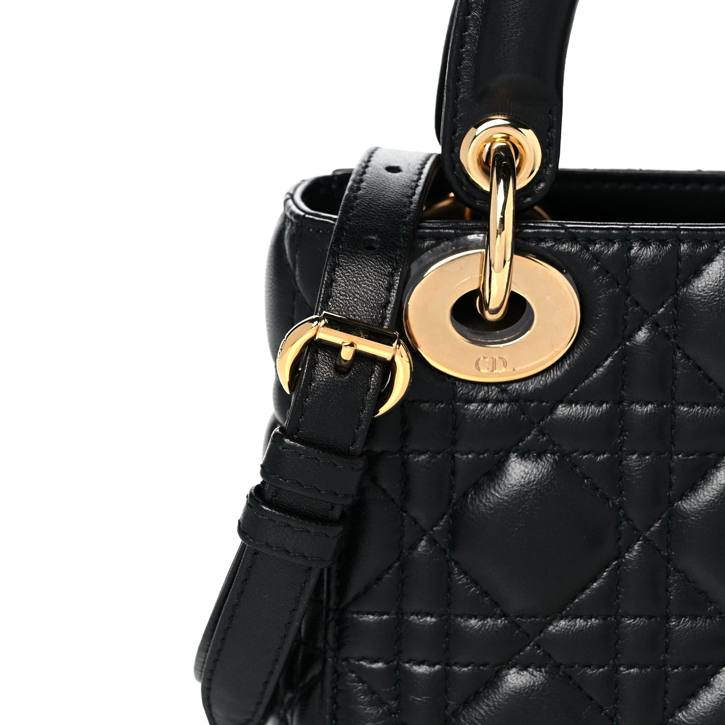 Lambskin Cannage Mini Lady Dior Black