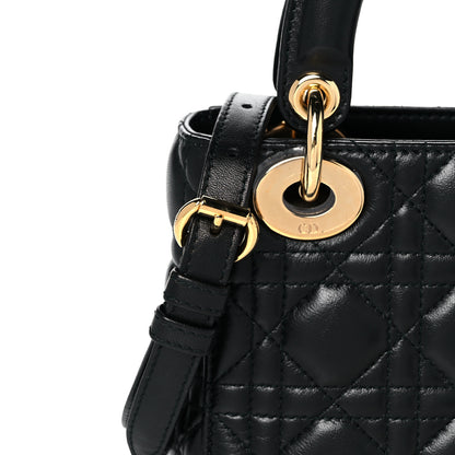Christian Dior Lambskin Cannage Mini Lady Dior Black 9 of 16