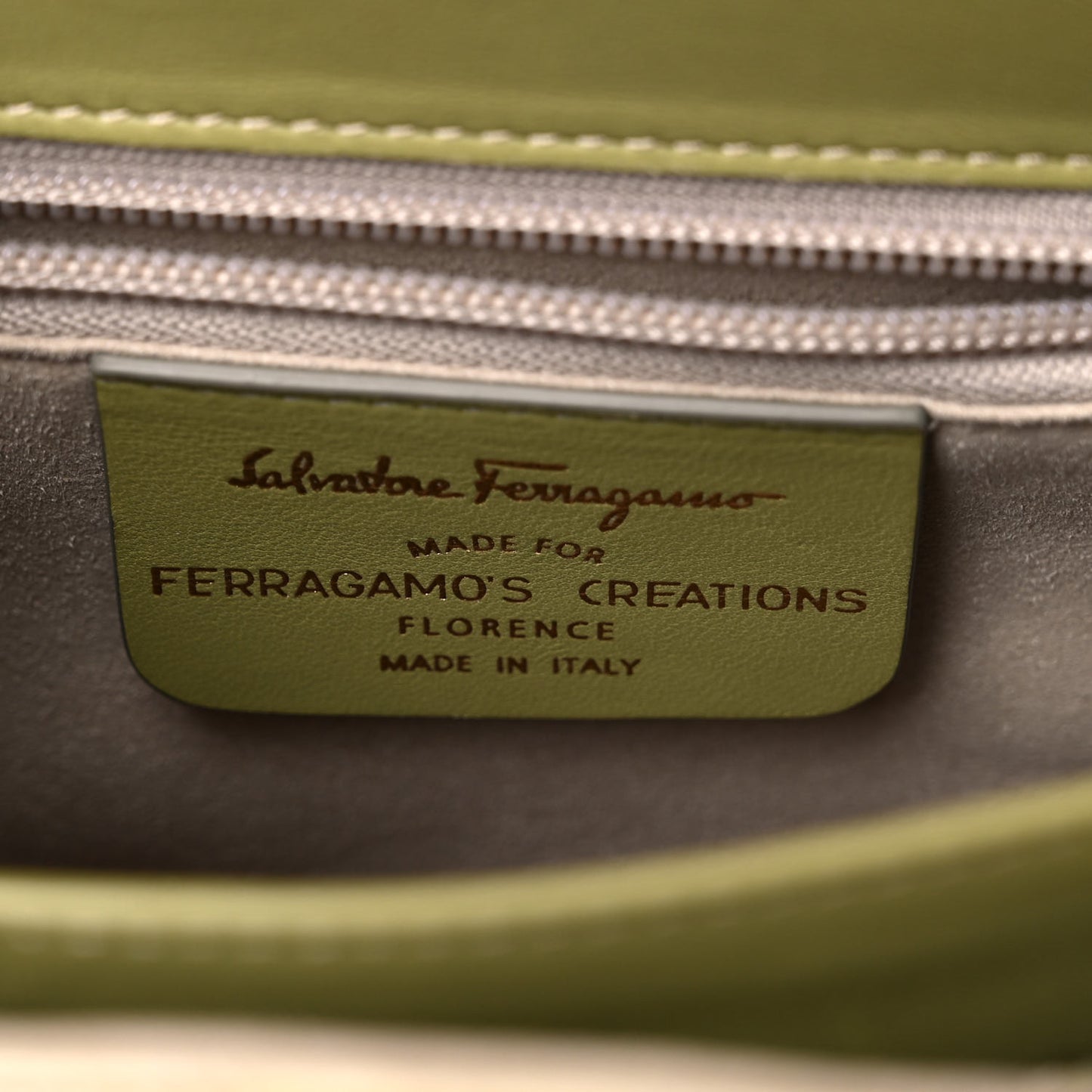 Crocodile Gancini 2-Way Top Handle Bag Olive