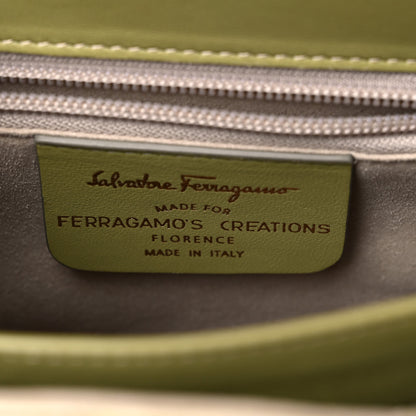 Salvatore Ferragamo Crocodile Gancini 2-Way Top Handle Bag Olive 6 of 13