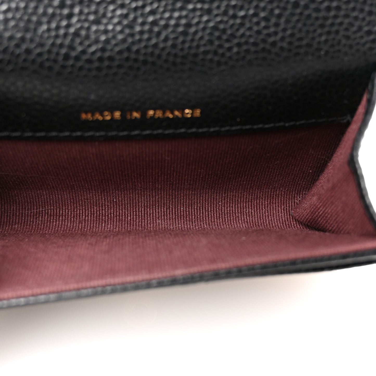 Caviar Quilted Flap Card Holder Wallet Black