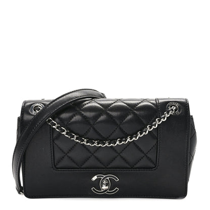 Chanel Sheepskin Quilted Medium Vintage Mademoiselle Flap Black 1 of 10