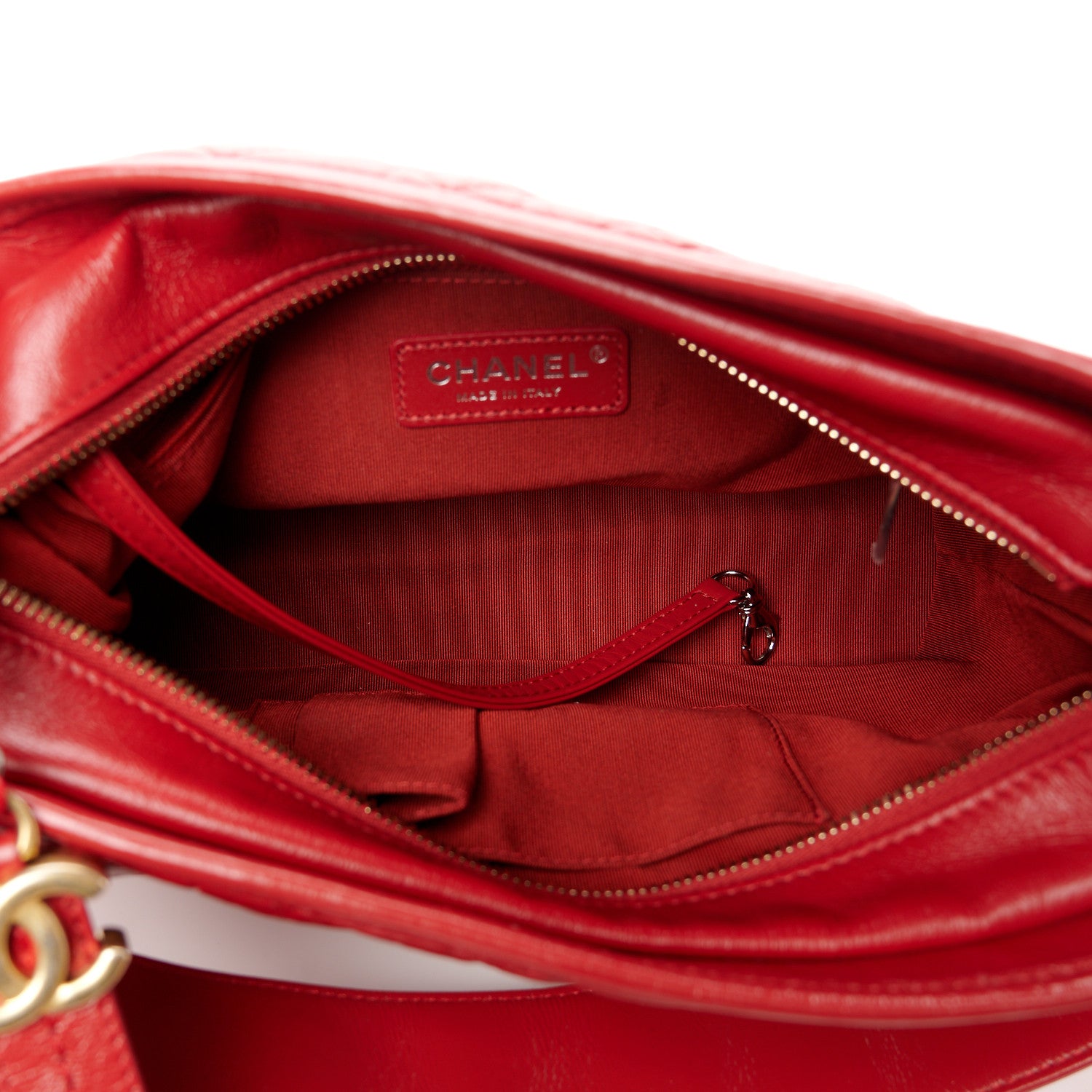 Chanel Aged Calfskin Quilted Medium Gabrielle Logo Hobo Red 5 of 11