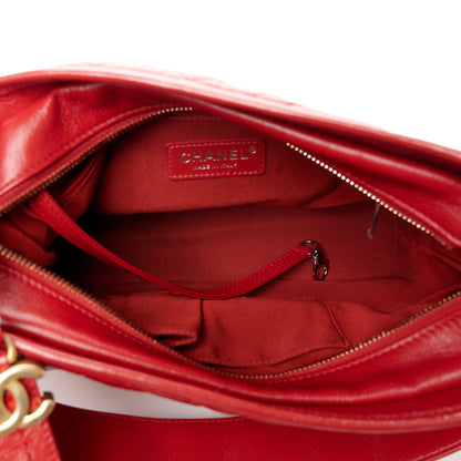 Chanel Aged Calfskin Quilted Medium Gabrielle Logo Hobo Red 5 of 11
