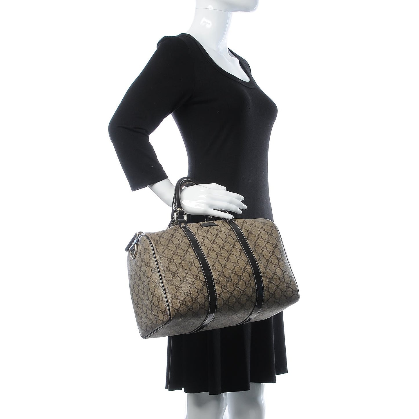 GG Plus Monogram Medium Joy Boston Dark Brown