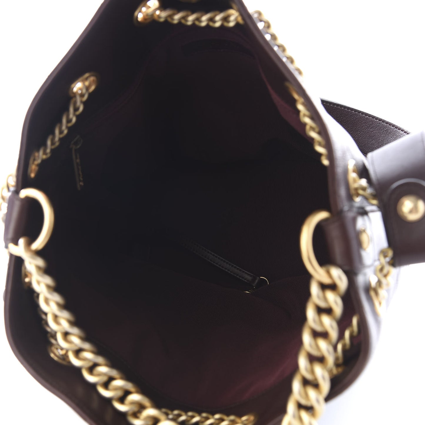 Calfskin Quilted Small On My Shoulder Drawstring Bag Brown