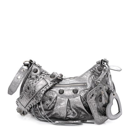 Balenciaga Metallic Agneau Arena Small Le Cagole Shoulder Bag Silver 1 of 10