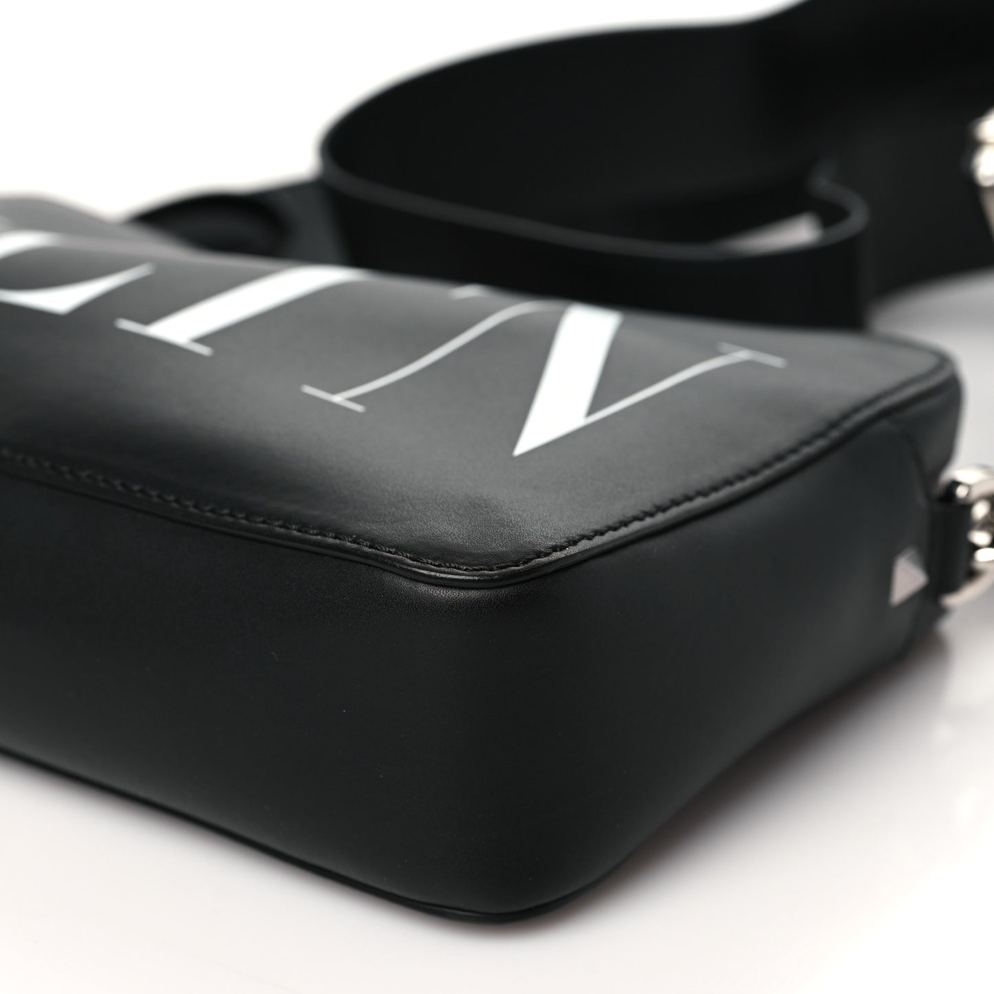 Calfskin VLTN Print Crossbody Bag Black