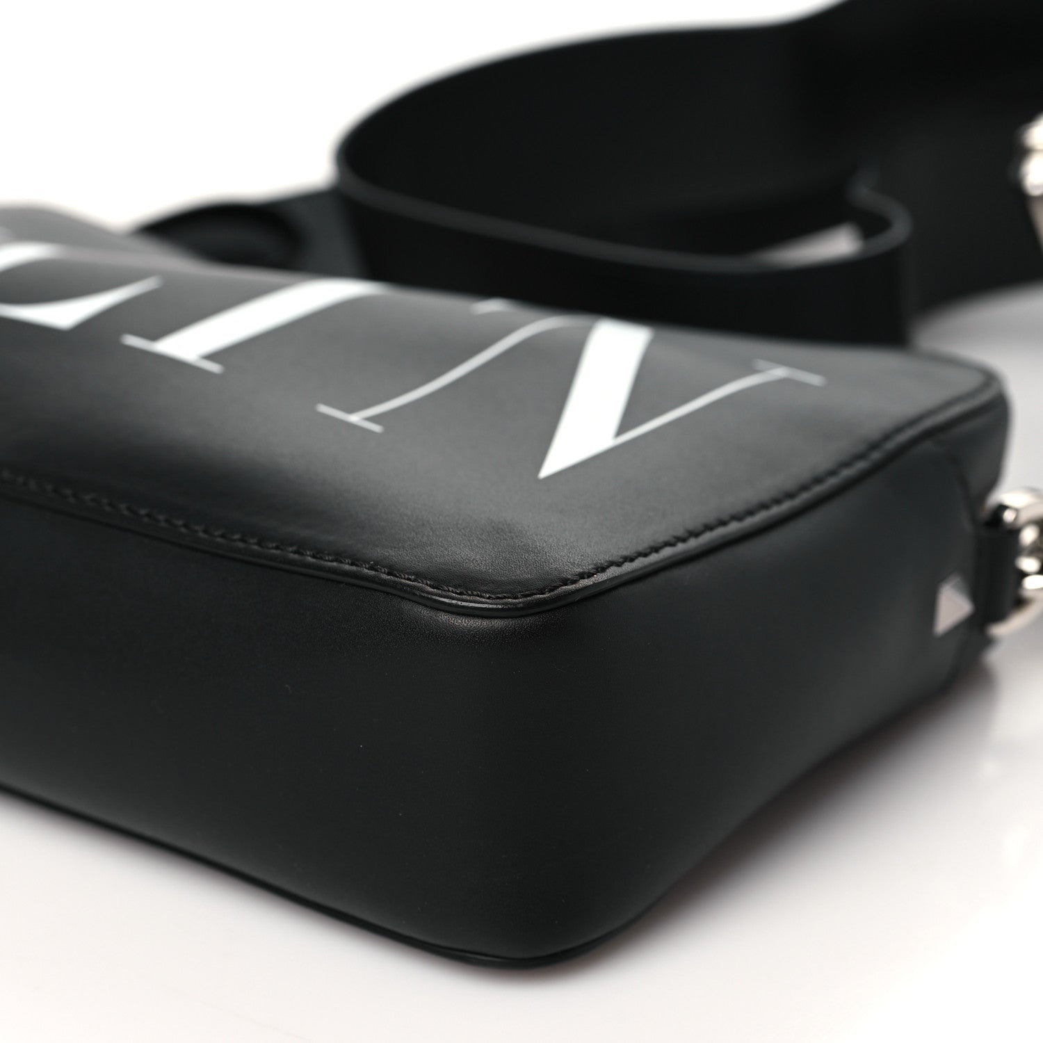 Valentino Garavani Calfskin VLTN Print Crossbody Bag Black 9 of 9