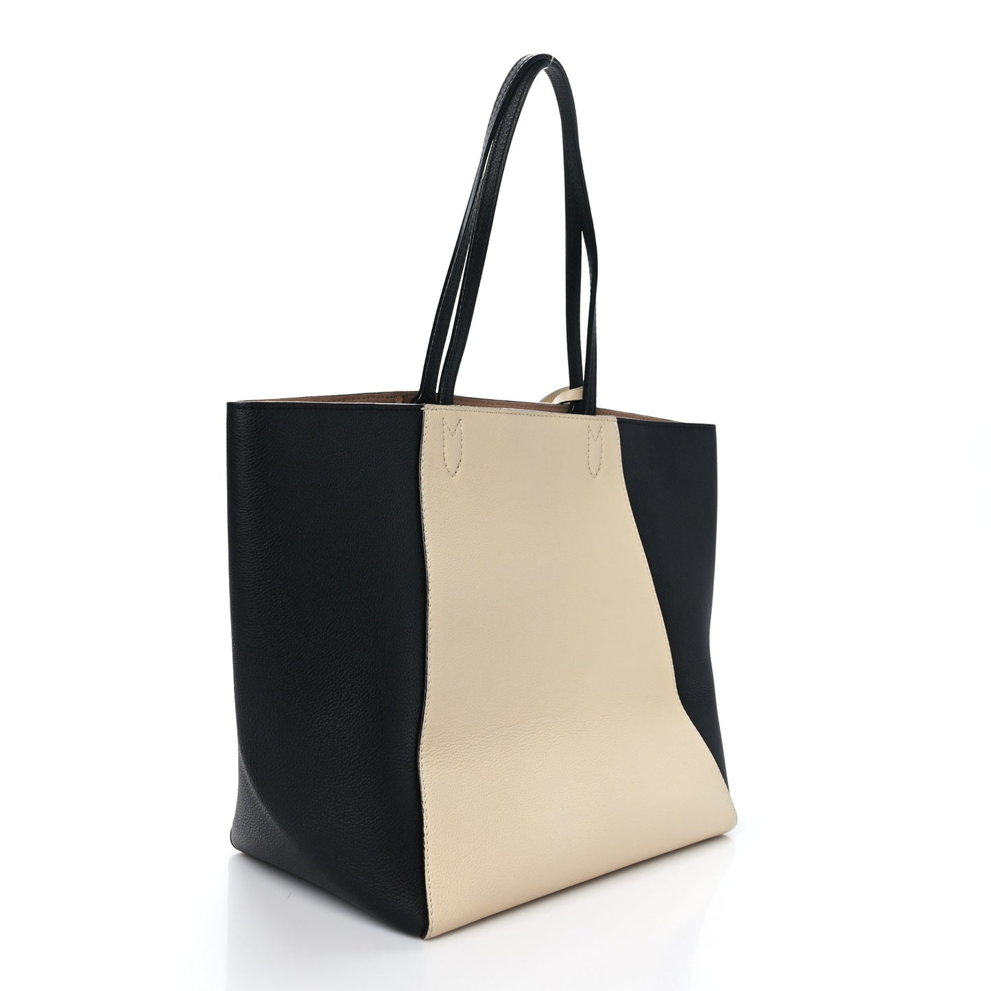 Calfskin Lockme Go Tote Black Vanilla