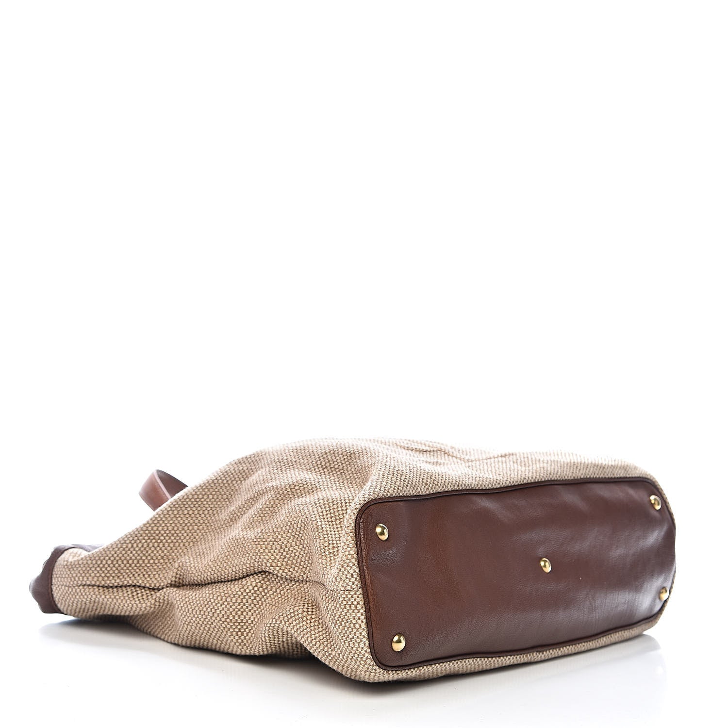 Saint Laurent Linen Belle de Jour Cabas Tote Brown 4 of 12