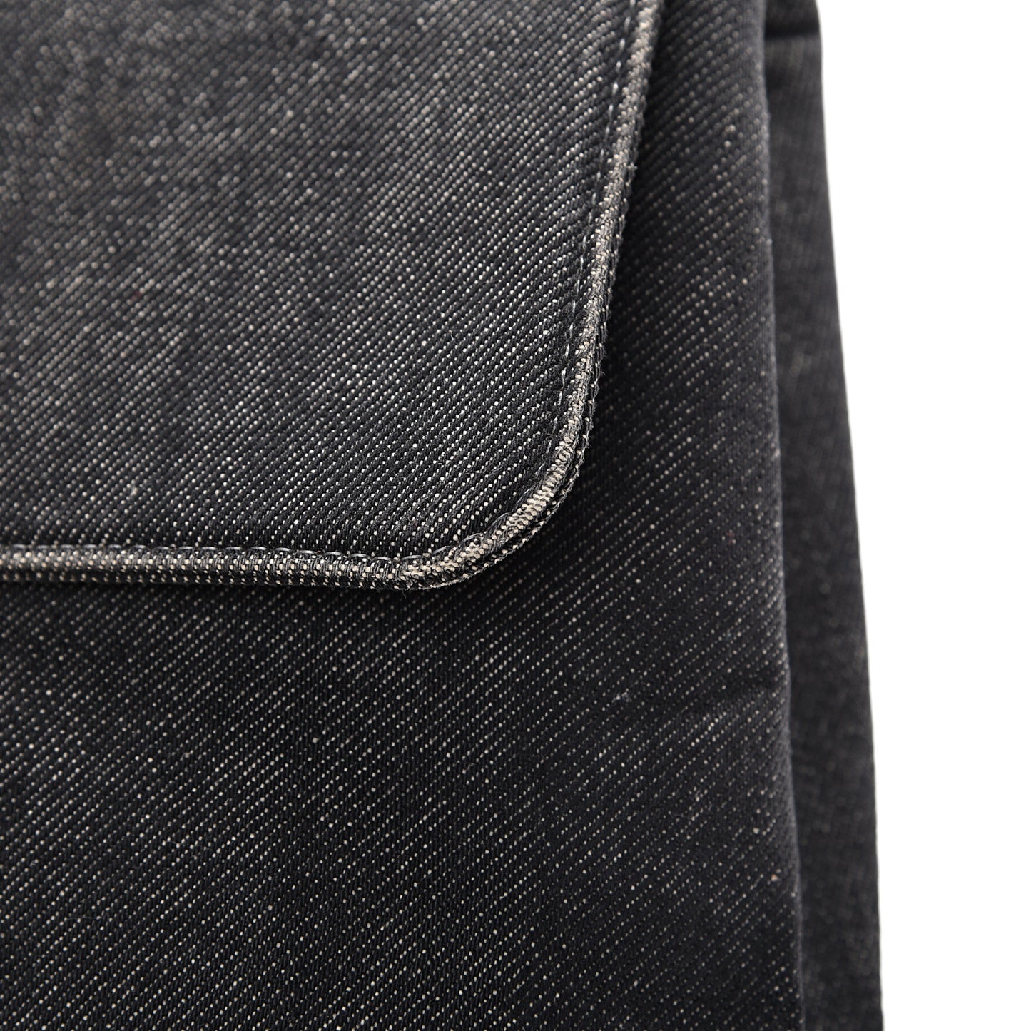 Denim Jumbo Kelly Flap Black