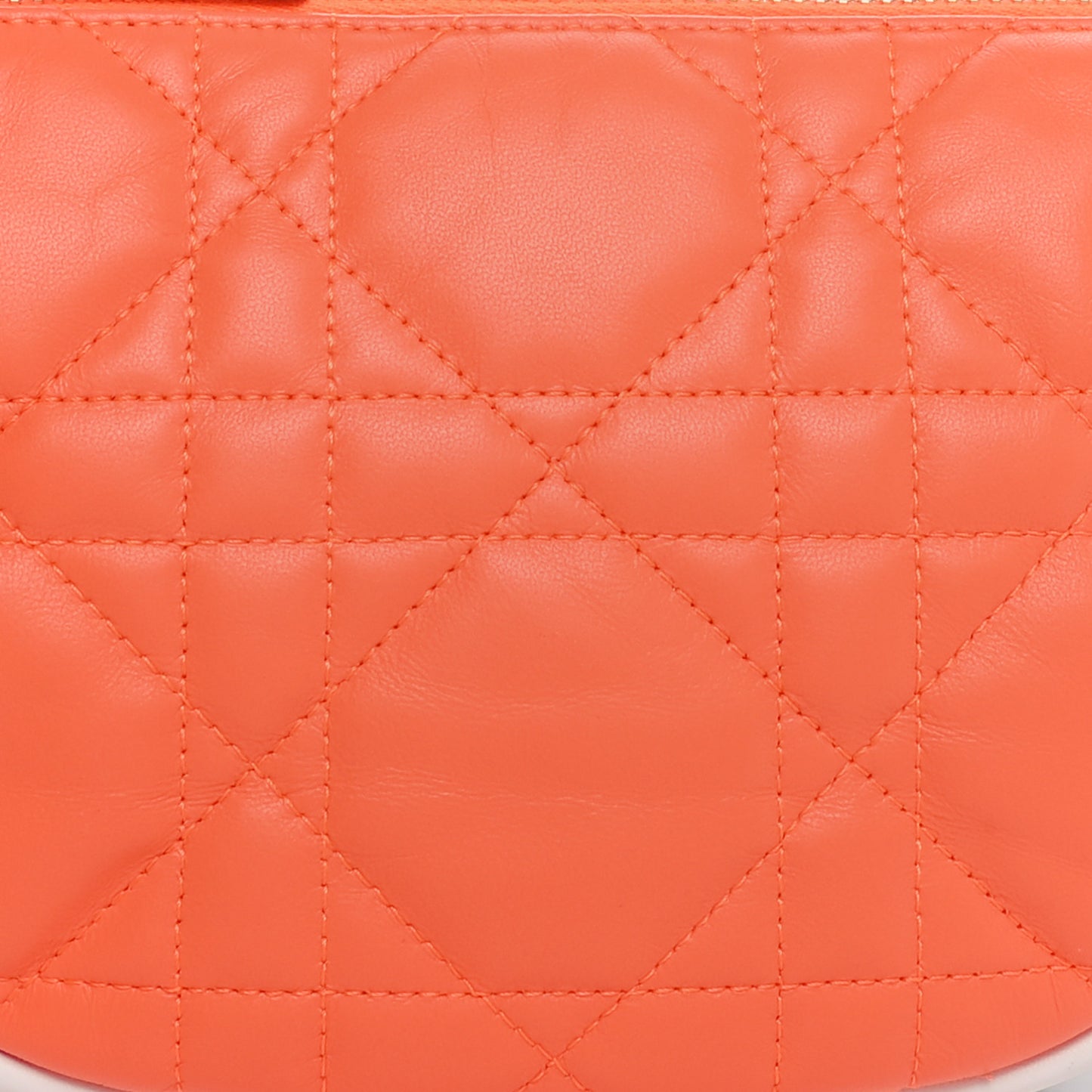 Lambskin Cannage Small Dior Vibe Hobo Bag Orange