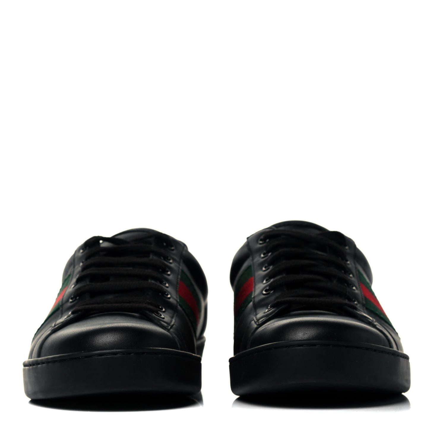 GG Calfskin Mens New Ace Low-Top Sneaker 8 Black