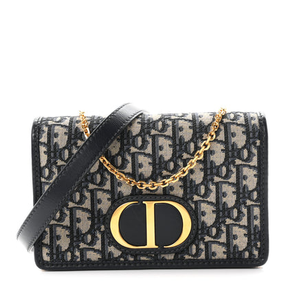 Christian Dior Oblique 30 Montaigne 2-In-1 Pouch Blue 1 of 11
