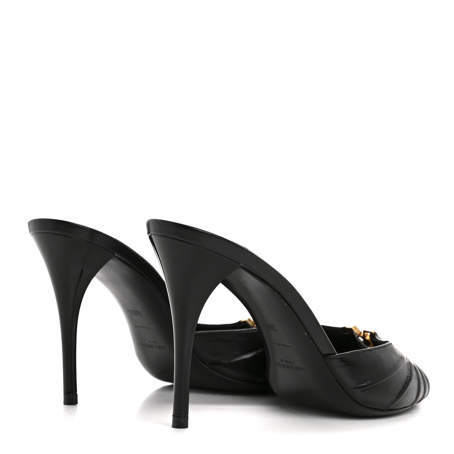 Saint Laurent Nappa Sugar Babylone 90 Mules 36.5 Black 5 of 11