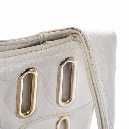 Jimmy Choo Calfskin Grommet Khan Hobo White 15 of 20