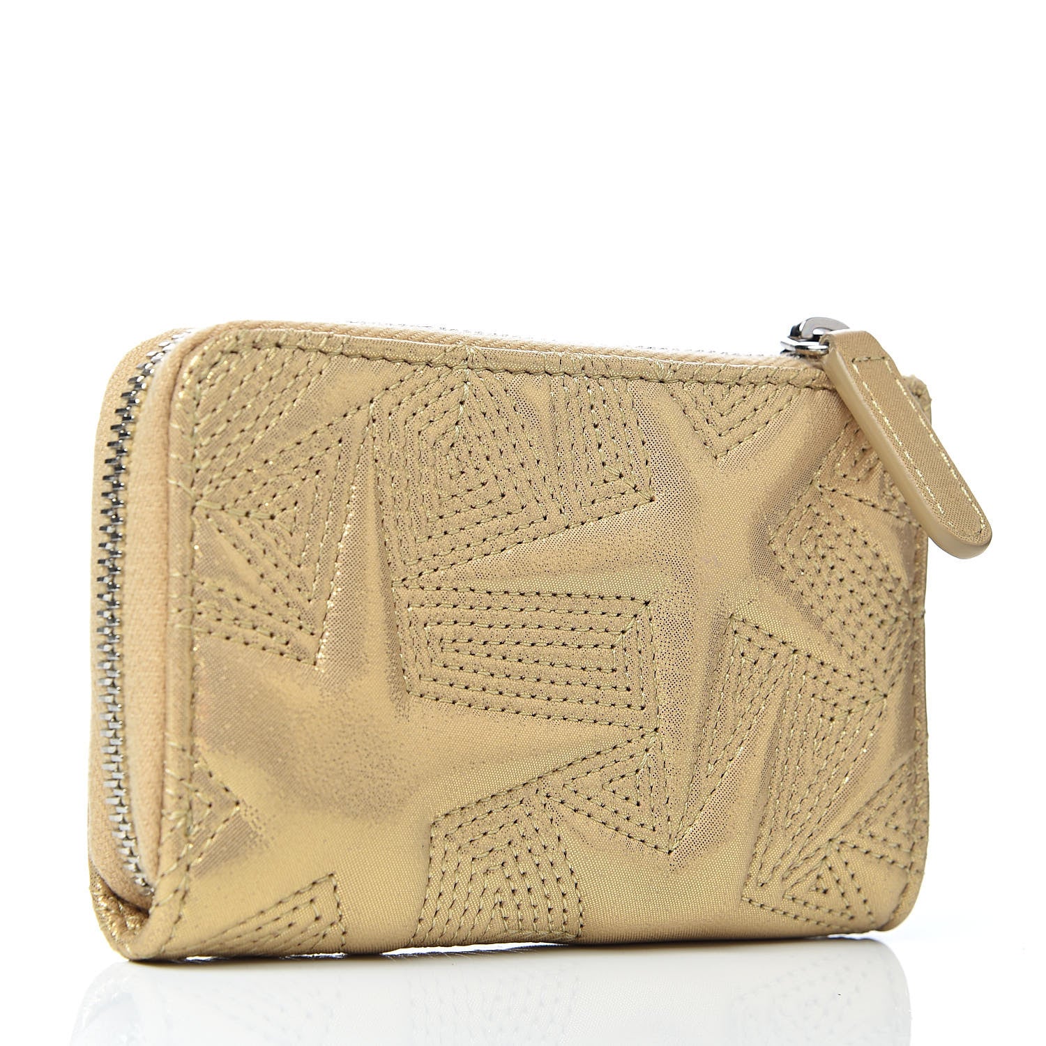 Chanel Metallic Lambskin Star Embossed Coin Key Pouch Gold 3 of 8