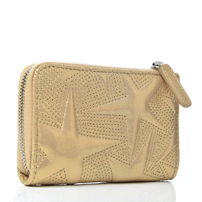 Chanel Metallic Lambskin Star Embossed Coin Key Pouch Gold 3 of 8