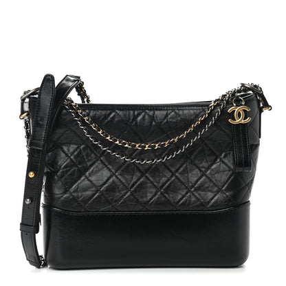 Chanel Aged Calfskin Quilted Medium Gabrielle Hobo Black 1 of 10
