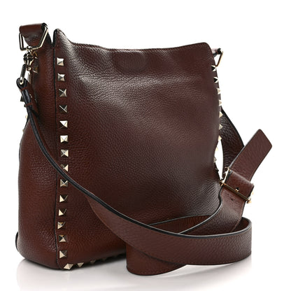 Valentino Garavani Pebbled Calfskin Small Rockstud Flip-Lock Messenger Bag Light Brown 3 of 11