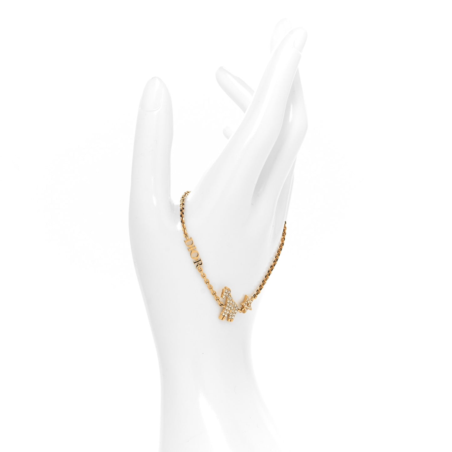 Crystal Diorable Giraffe Logo Bracelet Gold