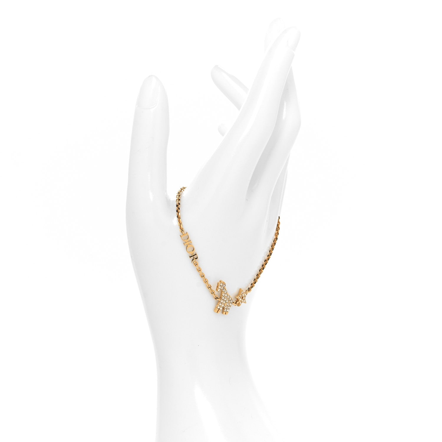 Christian Dior Crystal Diorable Giraffe Logo Bracelet Gold 2 of 4