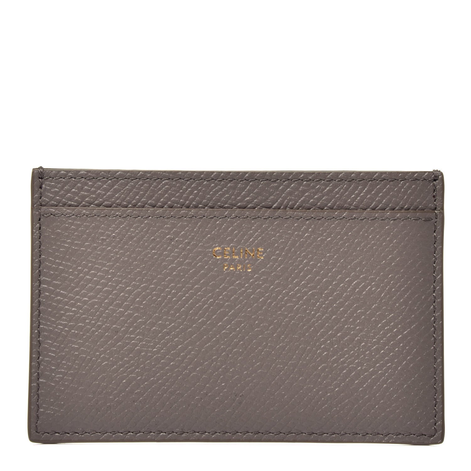 Celine Grained Calfskin Card Holder Pebble 1 of 7