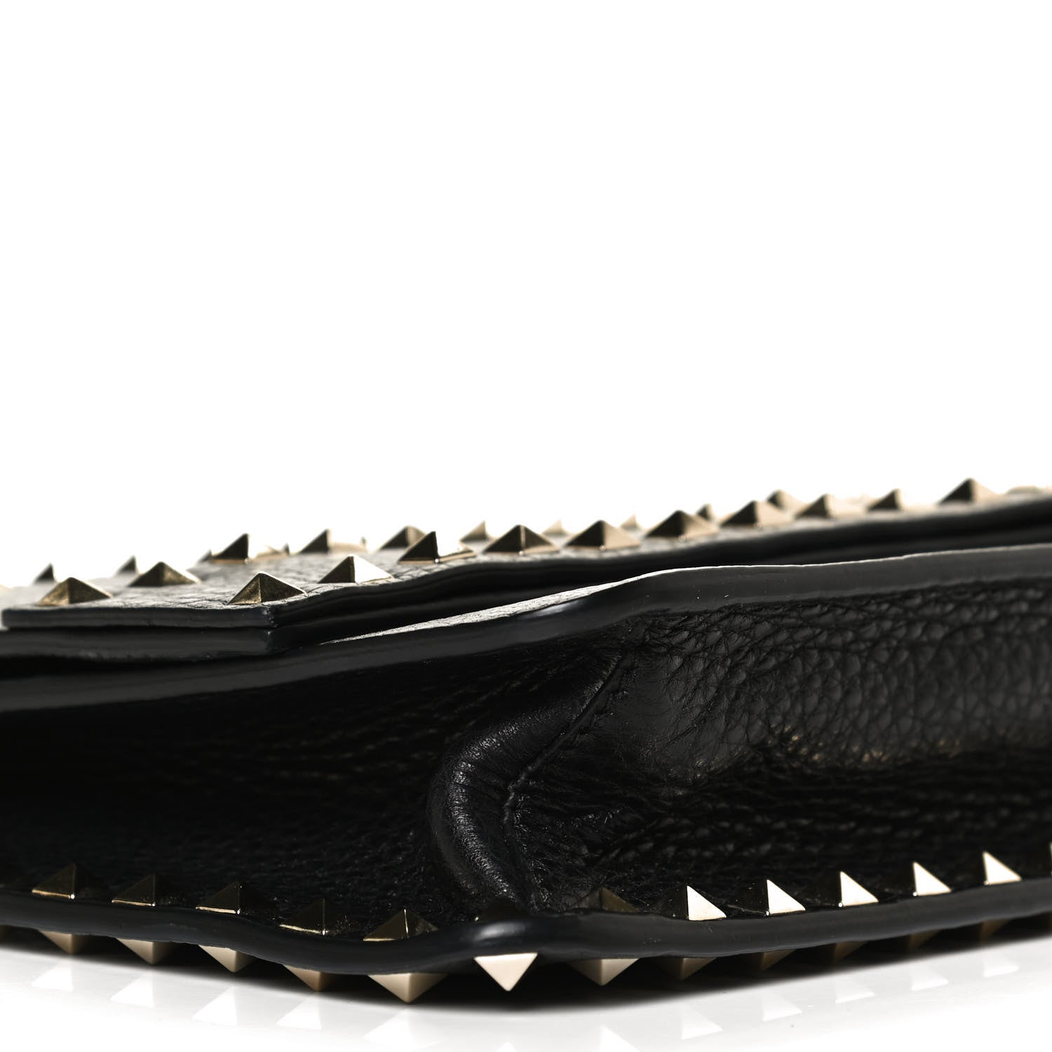 Valentino Garavani Pebbled Calfskin Rockstud Side Slip Crossbody Black 8 of 9