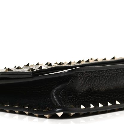 Valentino Garavani Pebbled Calfskin Rockstud Side Slip Crossbody Black 8 of 9