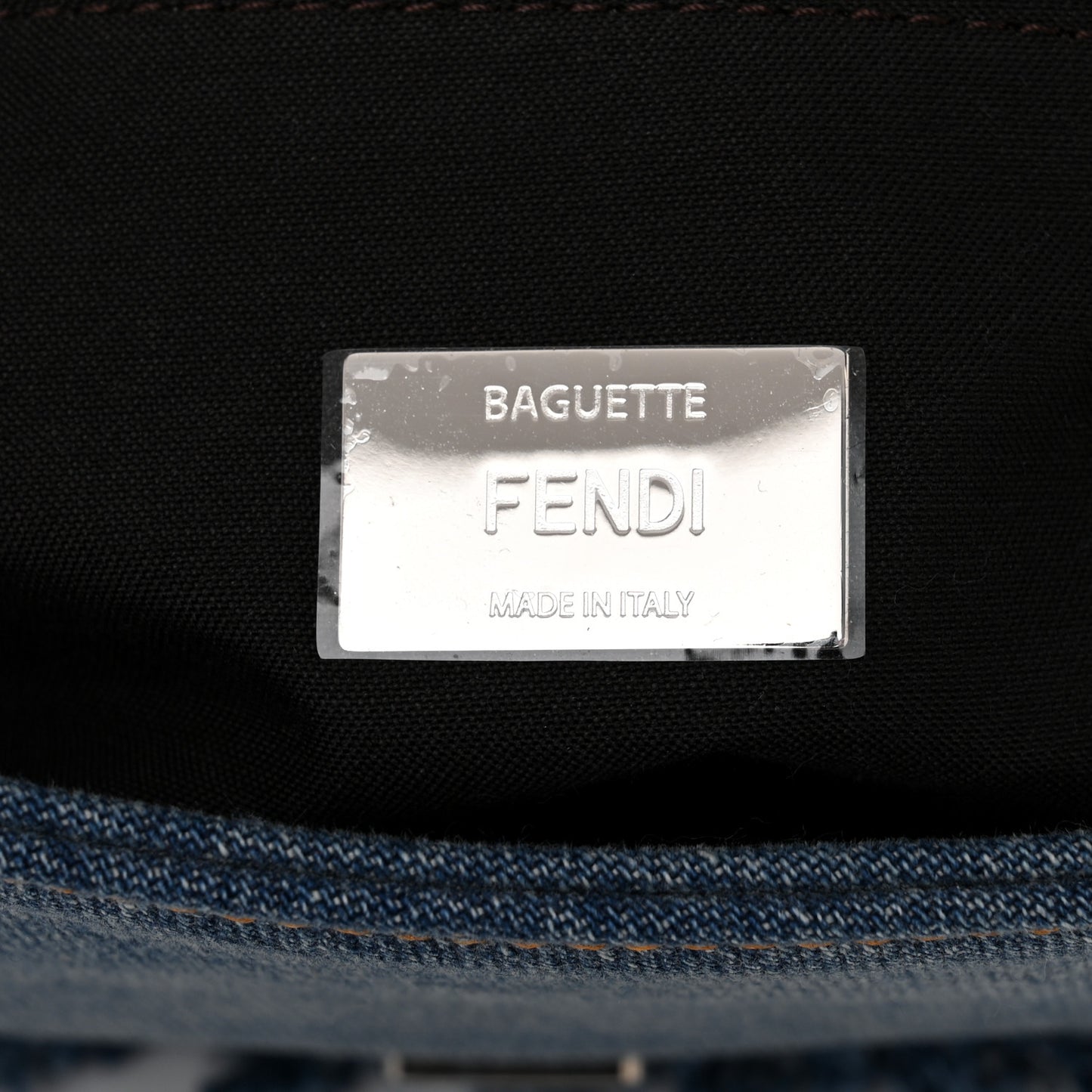 Denim Lavato Cuoio Frayed Baguette Denim Chiaro Cuoio