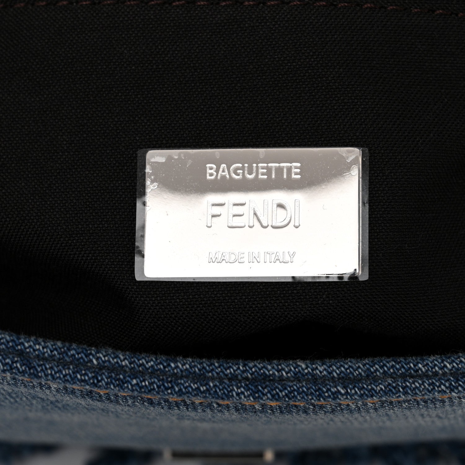 Fendi Denim Lavato Cuoio Frayed Baguette Denim Chiaro Cuoio 6 of 10