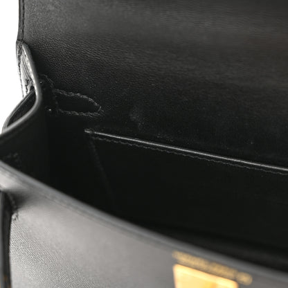 Hermes Madame Calfskin Matte Alligator Mini Kelly Sellier Touch 20 Black 11 of 14