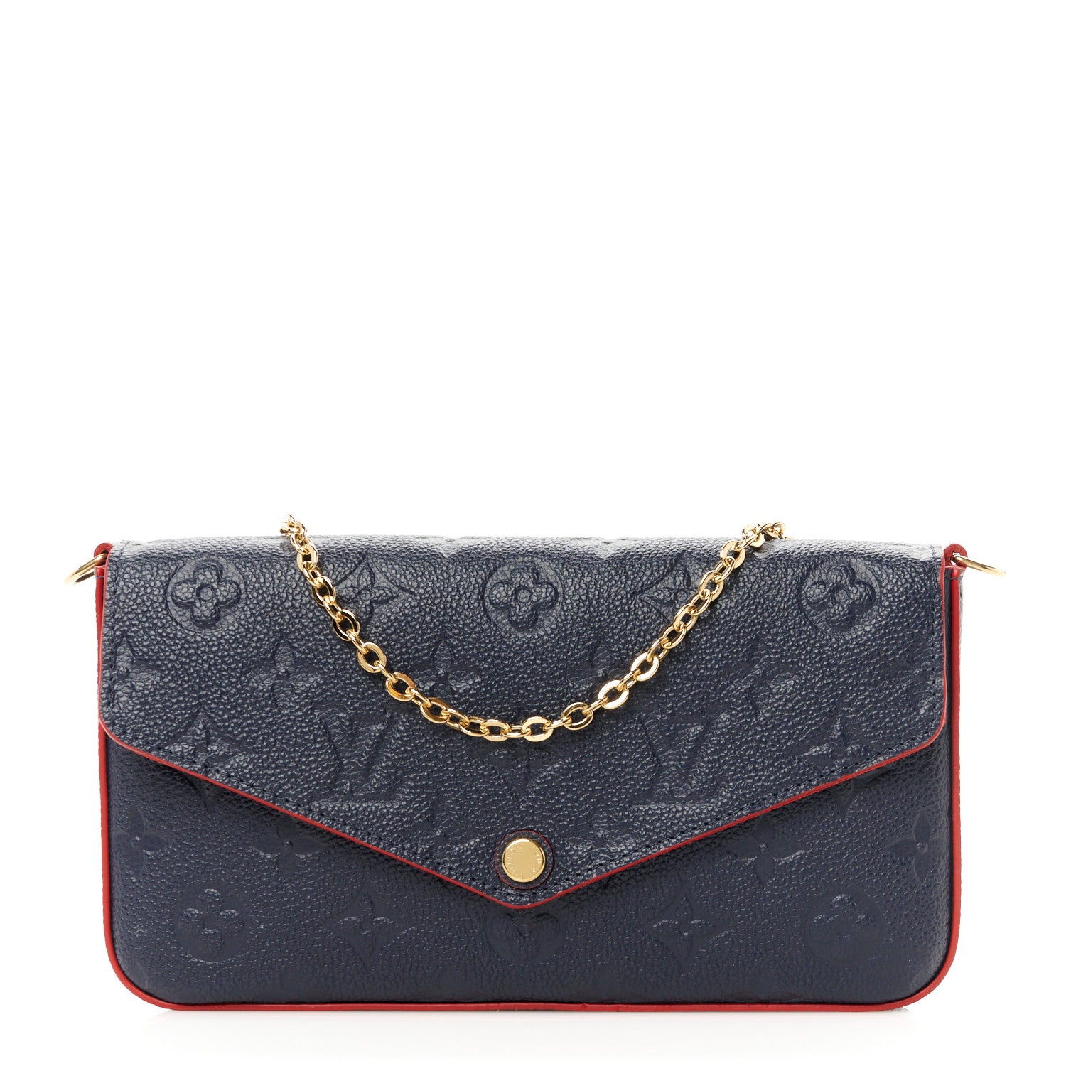 Louis Vuitton Empreinte Pochette Felicie Chain Wallet Marine Rouge 1 of 10