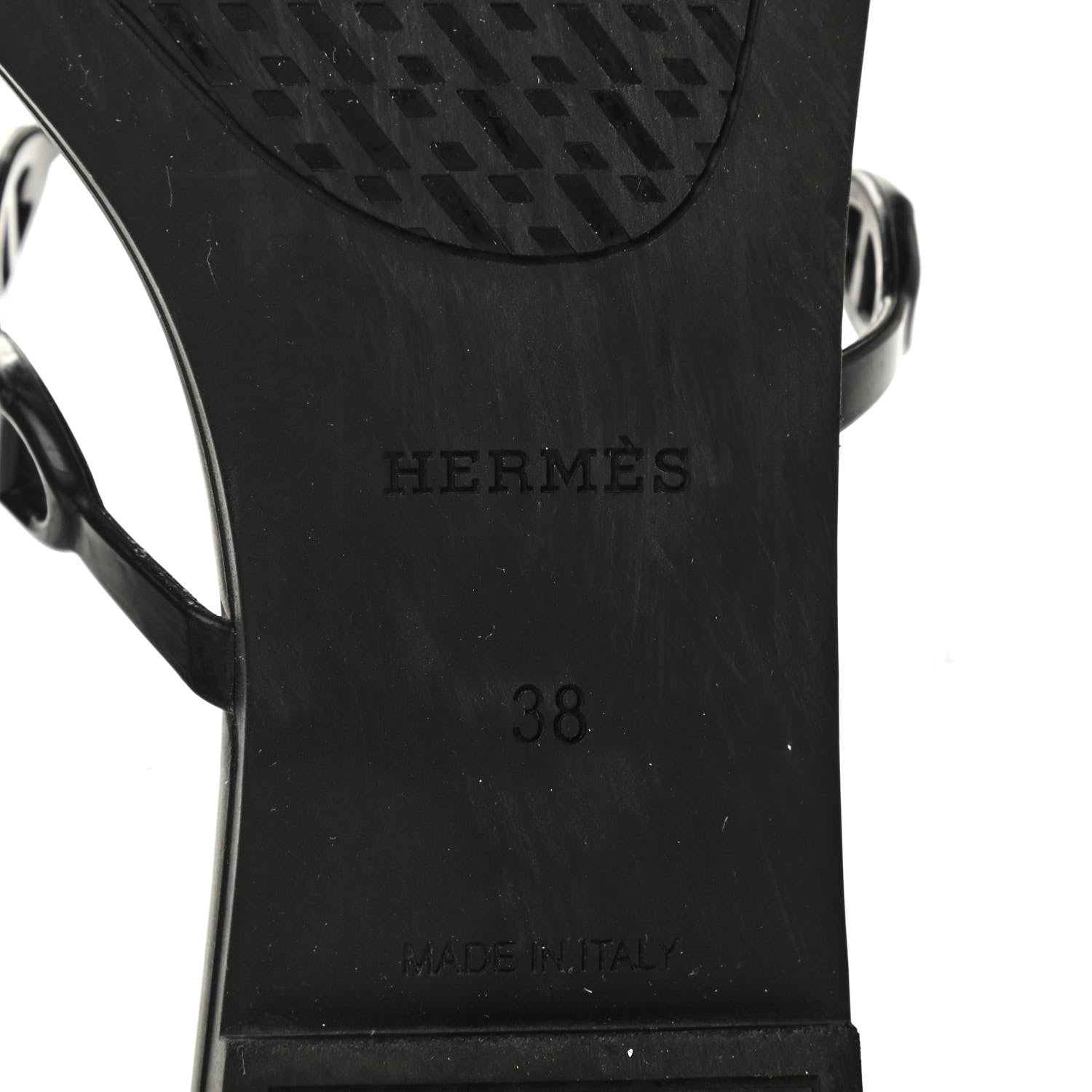 Hermes Rubber Chaine d'Ancre Rivage Sandals 38 Black 7 of 8