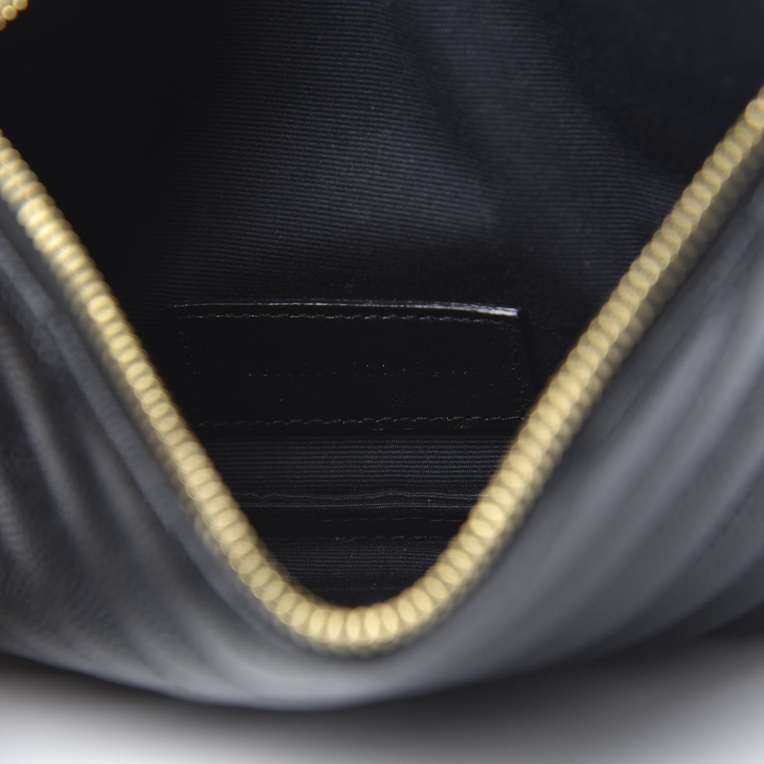 Saint Laurent Grain De Poudre Chevron Monogram Bill Pouch Black 7 of 7