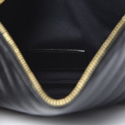 Saint Laurent Grain De Poudre Chevron Monogram Bill Pouch Black 7 of 7