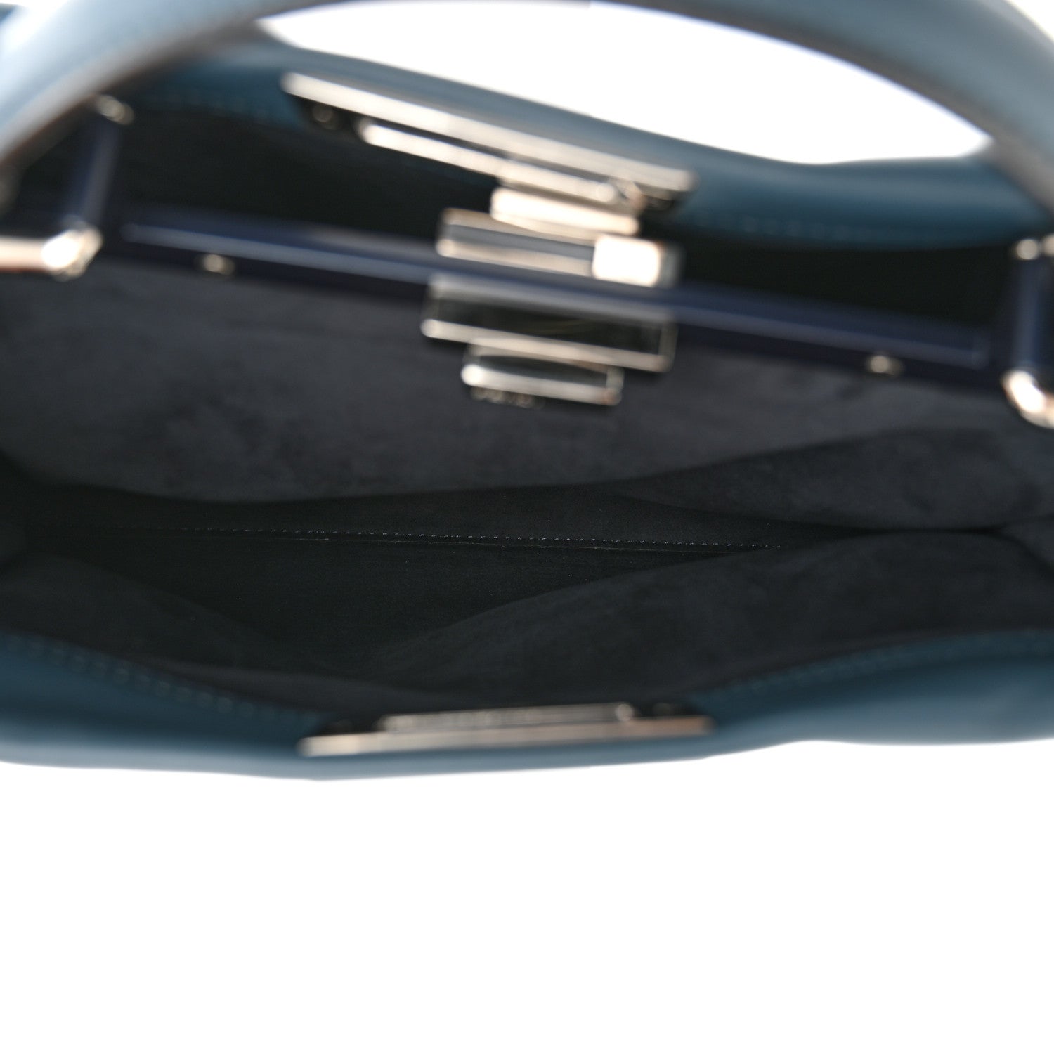 Fendi Calfskin Geometric Embroidered Medium Peekaboo Iconic Satchel Pavone Palladio 6 of 10